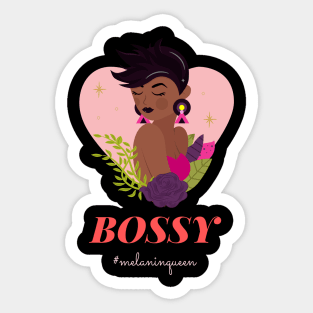 Bossy Melanin Queen Girl Empowerment Sticker